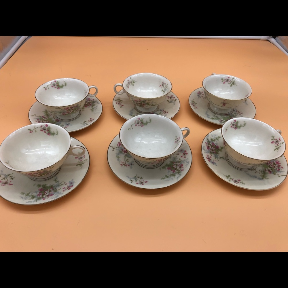 Apple blossom tea set of 6. Mint condition